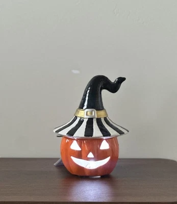 MacKenzie Child Style Jack O Lantern Witch Pumpkin Led Light Up Figure Dupe