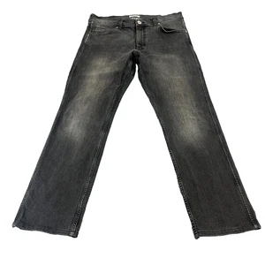 Wrangler Herren Jeans 34 30 Tapered Fit Dark Wash Grau Stretch Greensboro Cowboy - Bild 1 von 11