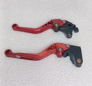 Brake And Clutch Levers Red Black Gold Motorcycle Parts Bike Parts - Picture 1 of 22