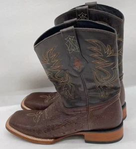 JB Dillon braune Western Cowboystiefel Straußenleder - Größe 9 D SCHNELLER VERSAND - Bild 1 von 12