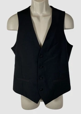 Bar III Men's Black Slim-Fit Faille-Trim Wool Stretch Tuxedo Suit Vest Size M - Image 1 of 3