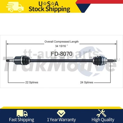 Junta eje CV delantero derecho para Ford Festiva 1993 1992 1991 1990 1989 1988 Foto 1 de 2