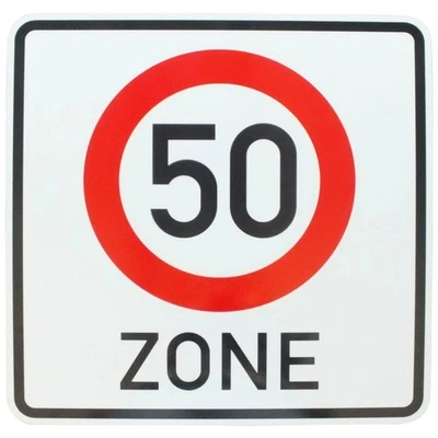 Verkehrs-Schild Inicio Zone 50 Cumpleaños Verkehrszeichen 50. Geburtstags-Schild - Imagen 1 de 3