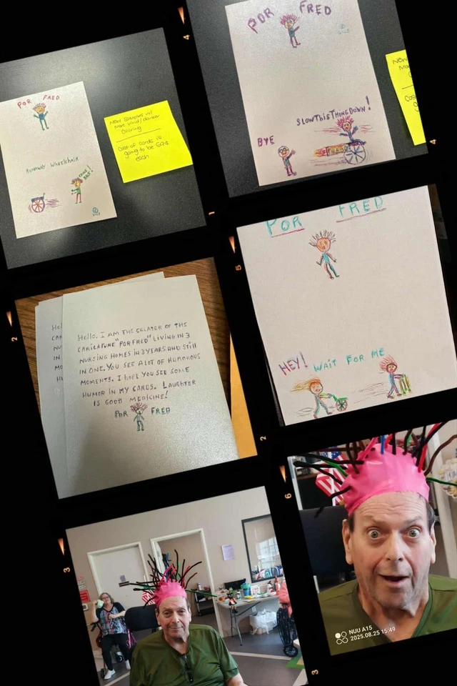 Tarjetas humorísticas dibujadas a mano por Fred Get Well. Juego de 4 con sobres.  5x7 Foto 1 de 4