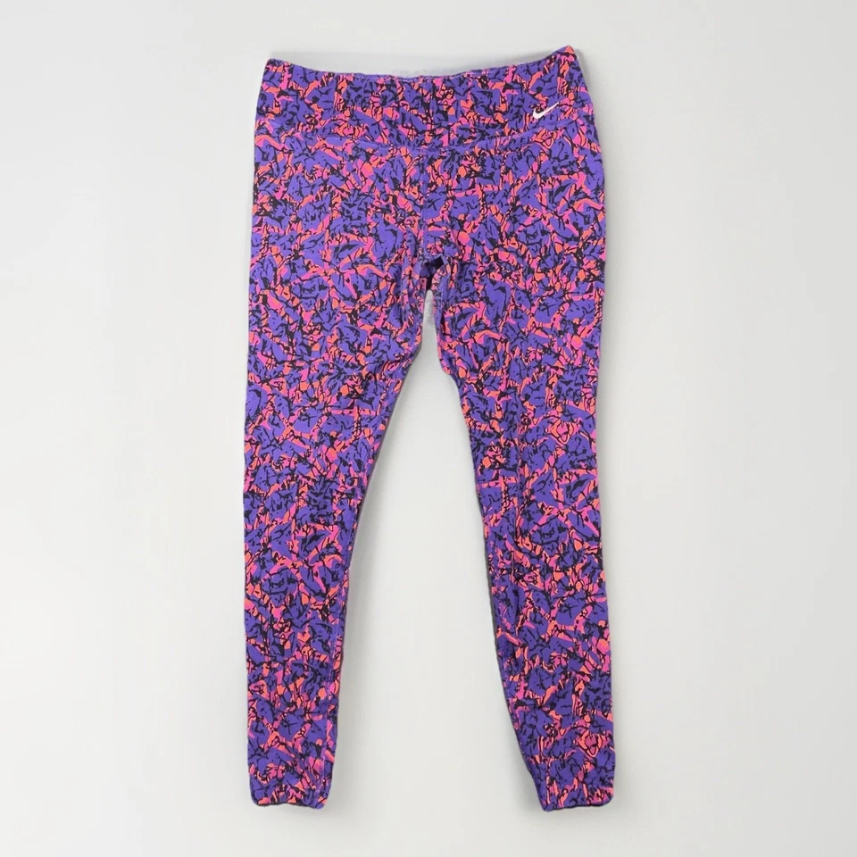Nike Dri-FIT Leggings Women XL Purple Pink Athletic Training Colorful Athleisure - Image 1 of 4