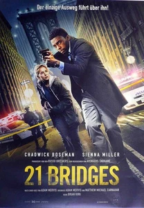21 Bridges - Chadwick Boseman - Sienna Miller - Filmposter 37x53cm gerollt - Picture 1 of 1