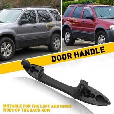 Door Handle Set For 2000-2007 Ford Focus Escape Rear Outer Smooth Black 1Pcs USA - Изображение 1 из 4