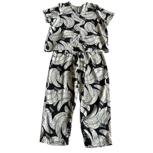 Sand & Sun Women's Banana Print Two Piece Pants Set XS- Top and Bottom - Picture 1 of 7