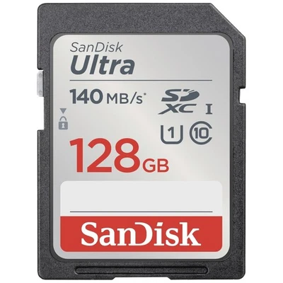 SanDisk SDXC Ultra 128GB (Class 10/UHS-I/140MB/s) SDHC-Karte  128 GB UHS-Clas... - Bild 1 von 2