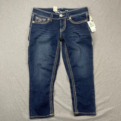 Seven7 Girls Jeans Size 8 Dark Wash Denim Embroidered Pockets New with Tags - Image 1 of 4