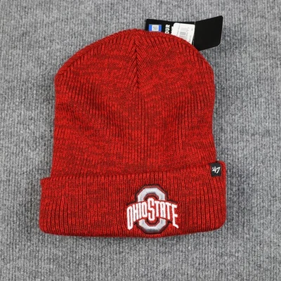 Gorro masculino Ohio State Buckeyes tamanho único vermelho futebol universitário malha algemada - Imagem 1 de 4