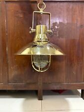 Outdoor Bulkhead Brass Hanging Light Fixture Nautical With Shade 1 Piece