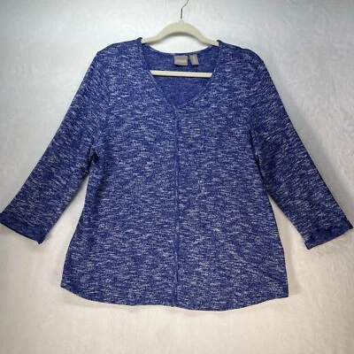 Suéter tejido Chico’s Top para mujer talla XL azul jaspeado Foto 1 de 4