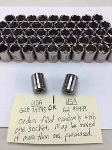 CRAFTSMAN 1/2 Zoll flache Steckdose 6 Punkt 1/4 Zoll Antrieb G2 43499 ODER G2D 34598 USA NOS - Bild 1 von 9