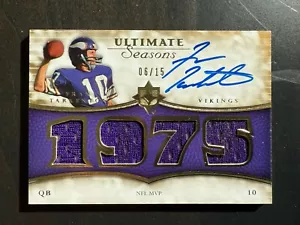 2008 Ultimate Collection Ultimate Seasons Fran Tarkenton 6/15 Auto Jersey 1975 - Picture 1 of 2