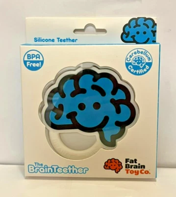 NIP The Brain Teether Baby Teething Toy - BPA Free -Fat Brain Toy Co. Blue - Image 1 of 2