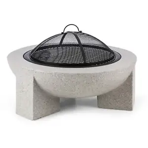 Fire Pit Bowl 2in1 BBQ 75 cm Steel Garden Outdoor Patio Fire Bowl Grill Table  - Picture 1 of 6