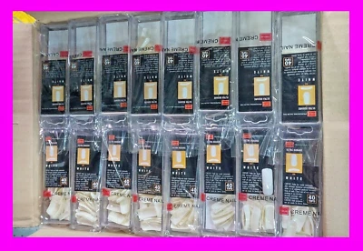 80 ESTUCHES ~ 3200 Creme Pro PUNTAS DE UÑAS Gel Acrílico Artificial Francés CUADRADO BLANCO Foto 1 de 4