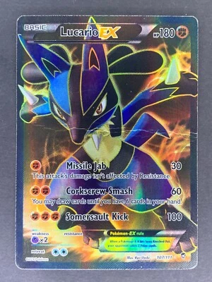 Lucario EX 107/111 Furious Fists 2014 English Pokémon Card DMG - Image 1 of 2