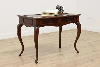 Georgian Vintage Mahogany Leather Top Library Desk Cone Peru #54228 - Image 1 of 4