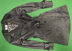 Satin Trenchcoat Leo gefüttert Regenmantel von Lipsy schwarz 36 ausverkauft ! - Bild 1 von 11