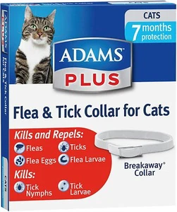 ADAMS PLUS Floh & Zecken Abreißhalsband verstellbar 7 MONATE Schutz für KATZEN - Bild 1 von 7