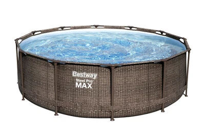 Steel Pro MAX Frame Pool rund Ø 366 cm, Rattan-Optik, 1 Jahr gebraucht Zubehör  - Bild 1 von 4