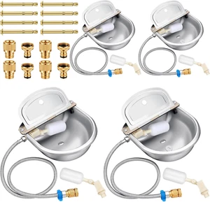 4 Set Automatic Water Bowl Animal Waterer Automatic Livestock Drinking Water Dis - Picture 1 of 7