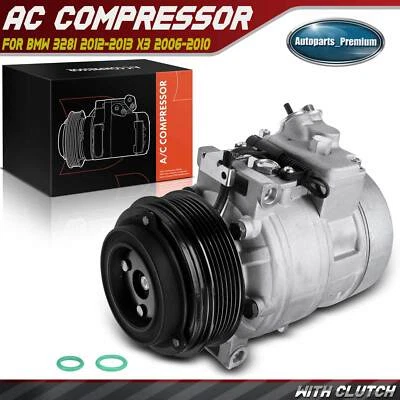 Compresor de aire acondicionado con polea de 6 ranuras para BMW 328i xDrive 2012-2013 X3 2007-2010 3,0 Foto 1 de 4