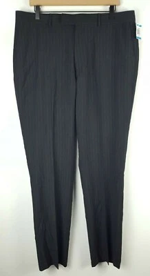 NWT INC LONDON Mens Striped Dress Pants Sz 36 X 34 Standard Fit Flat Front - Image 1 of 4