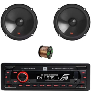 JBL Single-DIN Bluetooth FM SD/MP3 Receiver, 2x 6.5" 250W Component Speakers - Picture 1 of 5