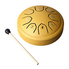 (Gold)8 Inch 11 Notes Steel Tongue Drum Kit With Carry Bag And Music Book HBH