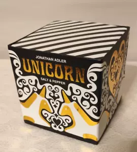 Neu Offene Box Jonathan Adler Einhorn Salz & Pfefferstreuer Set Schwarz & Weiß - Bild 1 von 13