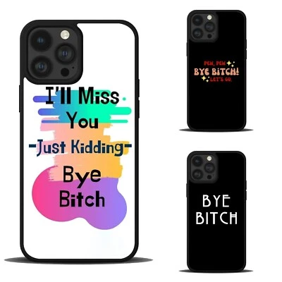 Cubierta antiarañazos cotización Bitch Bye para iPhone SE XS XR Max 5 6 7 8 Plus Foto 1 de 4