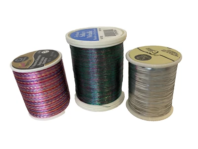 Assorted Coats/Top Quality Metallic Sewing Thread Silver, Multicolored, Teal NEW - Image 1 of 2