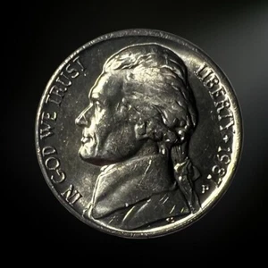 1987 P Philadelphia Jefferson Nickel Brilliant Uncirculated (BU) - Picture 1 of 2