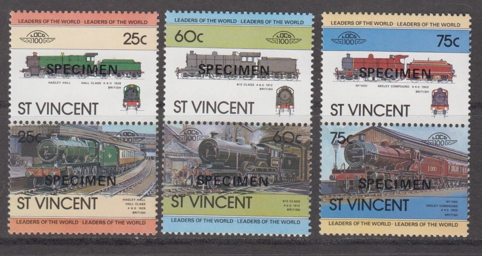 St. Vincent Railway Locomotives ovprt Specimen as shown MNH - Image 1 of 1