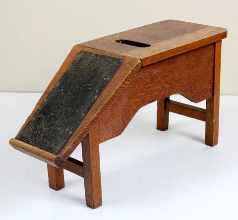 Antique English Oak Wood Shoe Store Fitting Salesman Stool/Bench - SO COOL!!! Cover