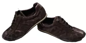 Brown Sparkle Coach Katelyn Monogram Signature Lace Up Sneakers Women’s Size 8 - Picture 1 of 5