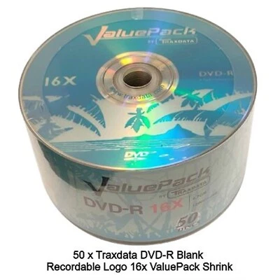 Traxdata DVD-R Recordable NON Printable Blank Discs Logo 16x 4.7GB ValuePack LOT - Image 1 of 4