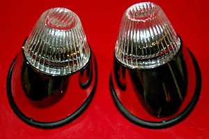 VW KARMANN GHIA FRONT TURN SIGNAL LIGHTS, COMPLETE KIT, ALL CLEAR, ALL YEARS!!! - Picture 1 of 12