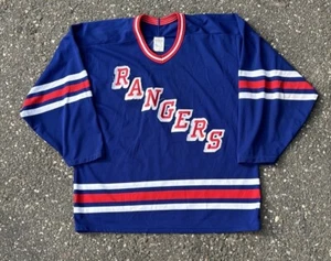 Vintage CCM New York Rangers Hockey Jersey Size Large Blue 1990's - Picture 1 of 4