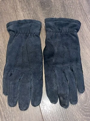 Guantes de gamuza vintage Fownes azul oscuro talla grande forro de poliéster Foto 1 de 3