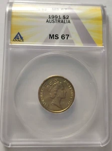 1991 AUSTRALIA $2 Aboriginal Elder Graded MS67 by ANACS Mint Set Only Coin 3A - Picture 1 of 4