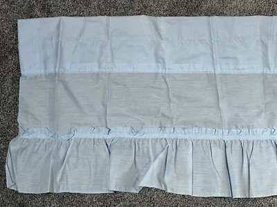 "Cortina cenefa vintage azul claro borde con volantes 17""x71"" usada sin usar" Foto 1 de 4