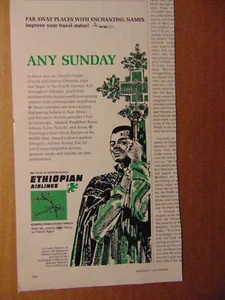 1965 Any Sunday Travel on ETHIOPIAN AIRLINES  vintage art print ad  - Picture 1 of 1