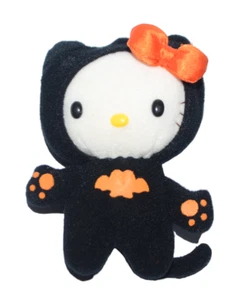 Vintage Nakajima SANRIO Hello Kitty Plush Bat 3.5" Halloween Costume Orange Bow - Picture 1 of 6