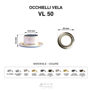 VL50 conf 100/1000 pcs Ø22mm aluminum iron brass metal rings sail eyes - Picture 1 of 11