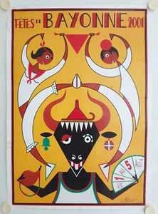Affiche FÊTES DE BAYONNE Hestas de Baiona - Baionako Bestak 2001 ARNAUD SAEZ - Imagen 1 de 6