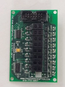 Skee-Ball Encoder Reader PCB – Five Star Redemption P/N PC1-2014 – Arcade #1 - Picture 1 of 16